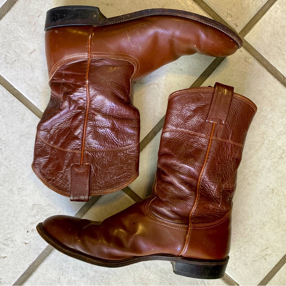 Vintage Brown Nocona Leather Cowboy Western Boots - Men’s 9.5
